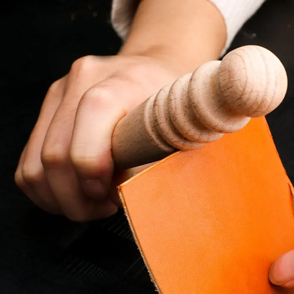 Leatherwork Craft - Multi-Size Wood Slicker Leather Solid Wood