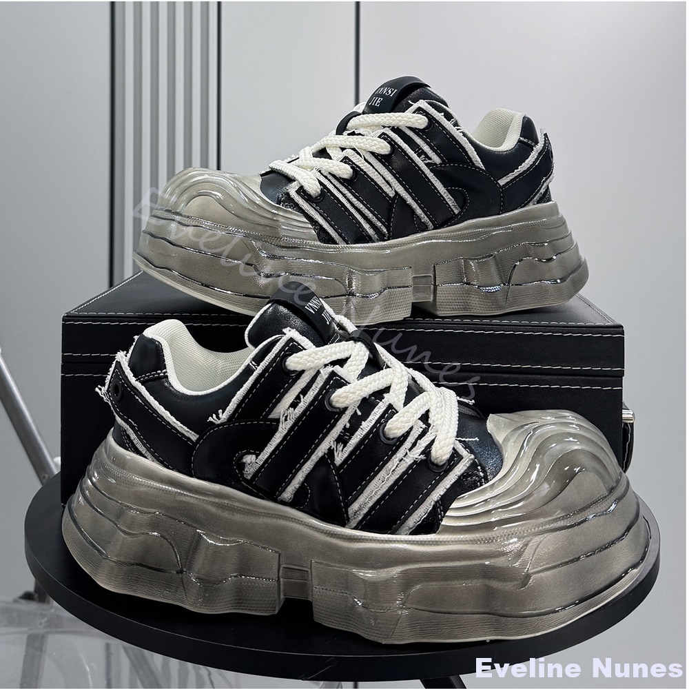 Unique Leather Work - Thick-soled Chunky Sneakers Men 2025 Winter