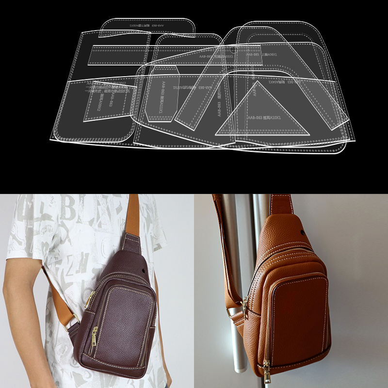 Leatherwork Patterns - 1Set Men Chest Bag Stencils Acrylic