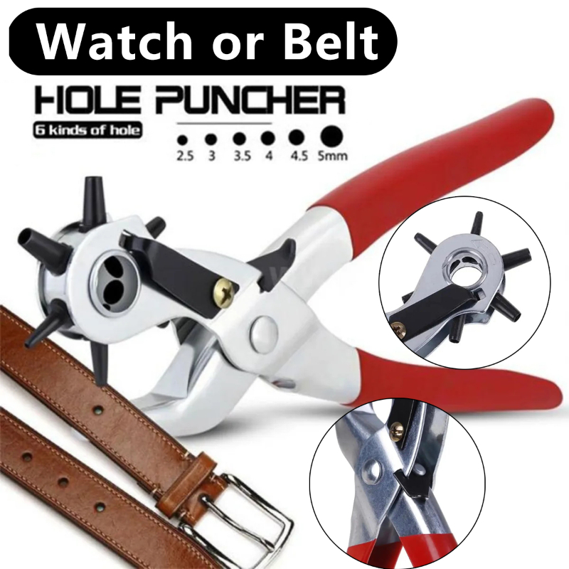 Leather Punch Revolving - Heavy‑Duty Revolving Leather Hole Punch Pliers