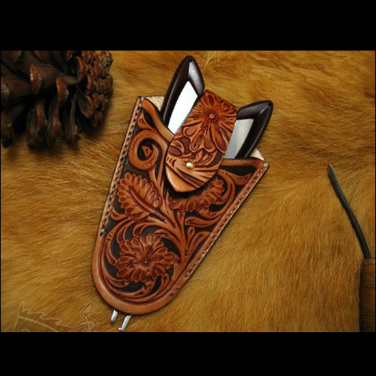 Unique Leather Work - Tang dynasty flower Hand-work unique leather