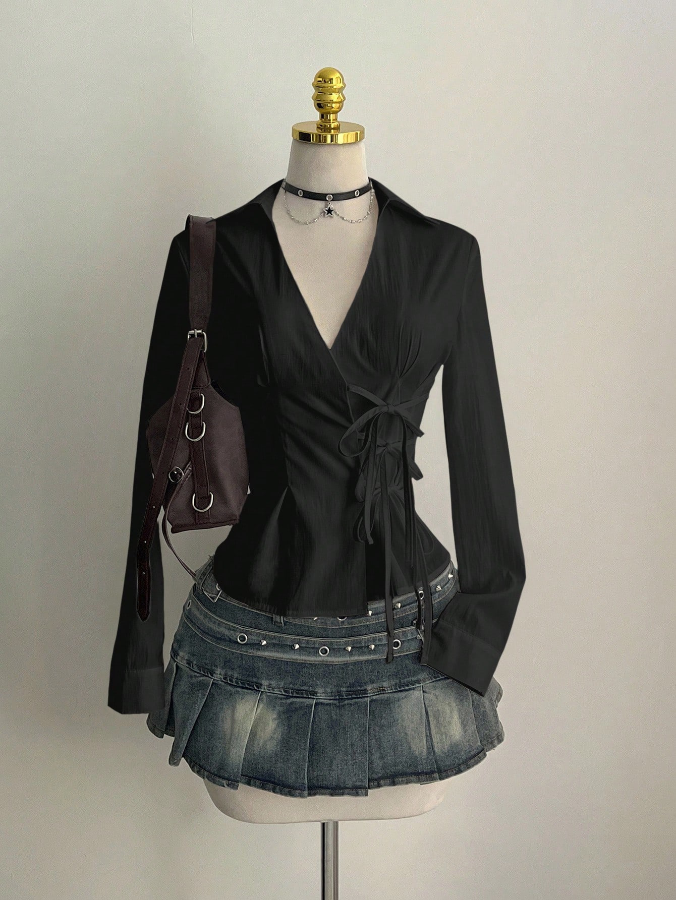Unique Leather Work - Harajuku Women's Shirt Unique Aesthetic Slim