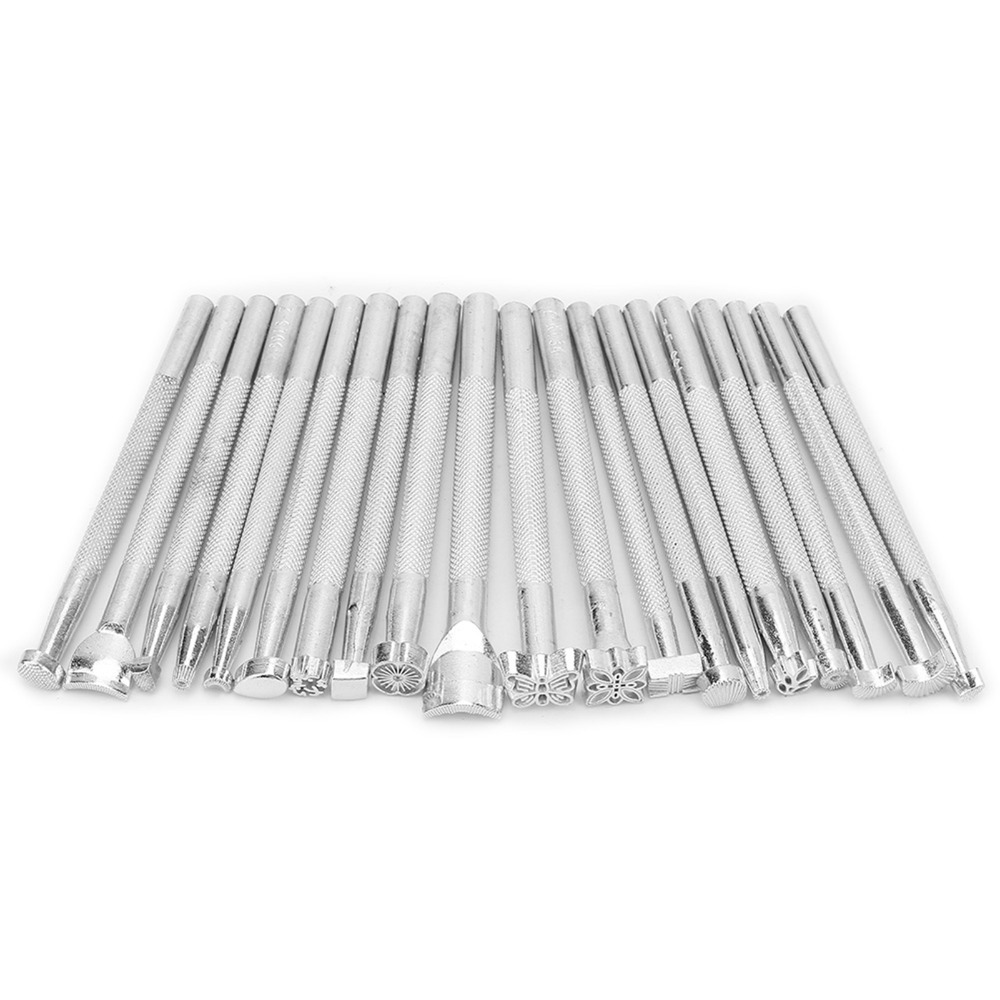 20pcs Silver Finish Leather St - Leather Stamp Set recension och pris