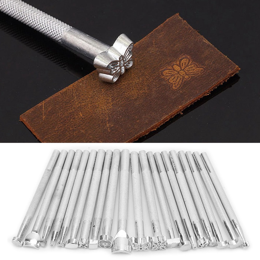 20pcs Silver Finish Leather St - Leather Stamp Set recension och pris
