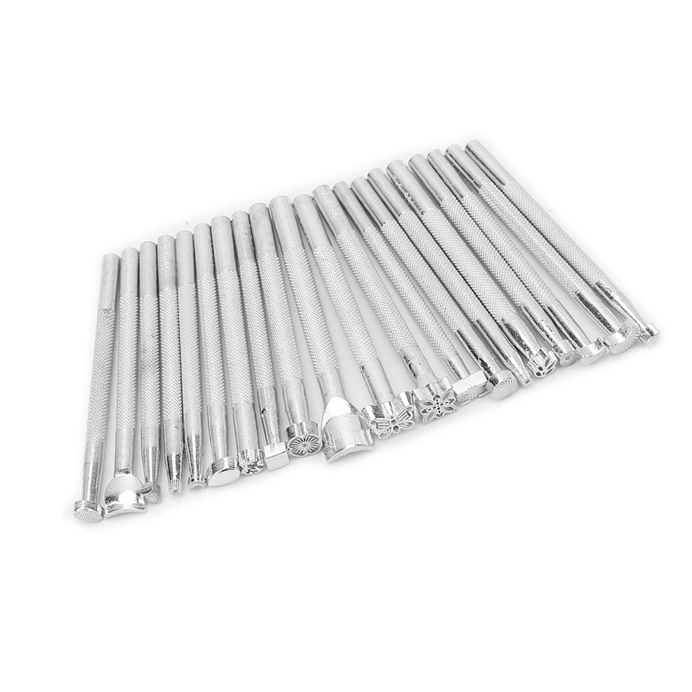 20pcs Silver Finish Leather St - Leather Stamp Set recension och pris