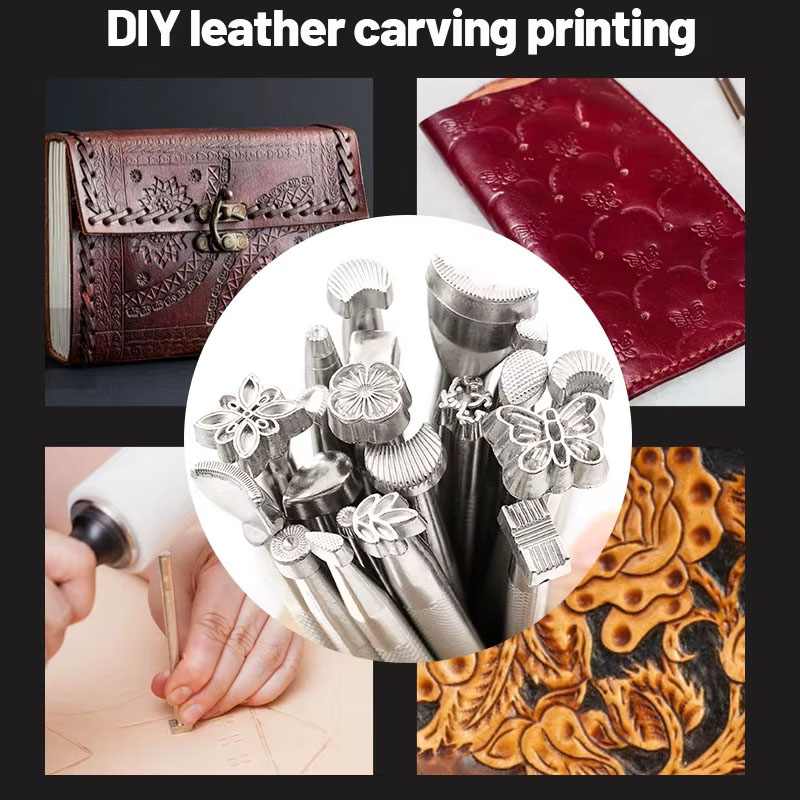 20pcs Leather Seal Carving Too - Leather Stamp Set recension och pris