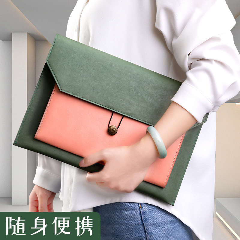 Leather File Bag A4 Paper File - Leather Work Folder recension och pris