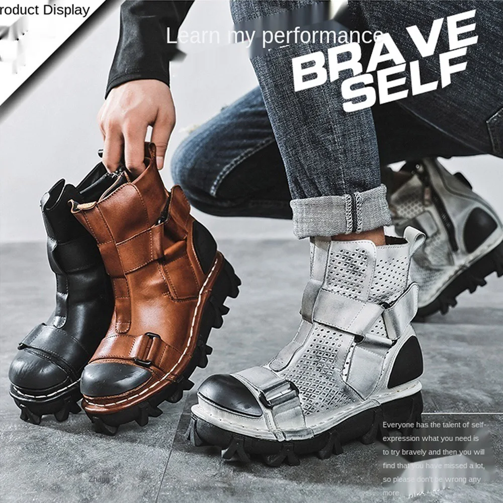 Men's Genuine Leather Motorcyc - Leather Work Western recension och pris