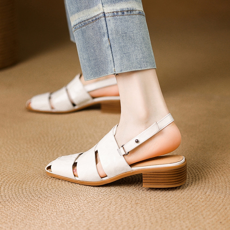 NEW Summer Women Sandals Genui - Leather Work Heels recension och pris