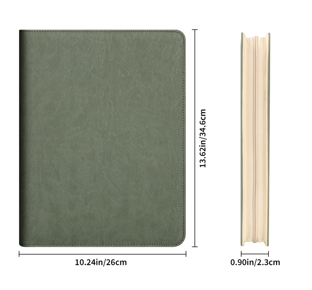 New A4 Zippered Padfolio Folde - Leather Work Folder recension och pris