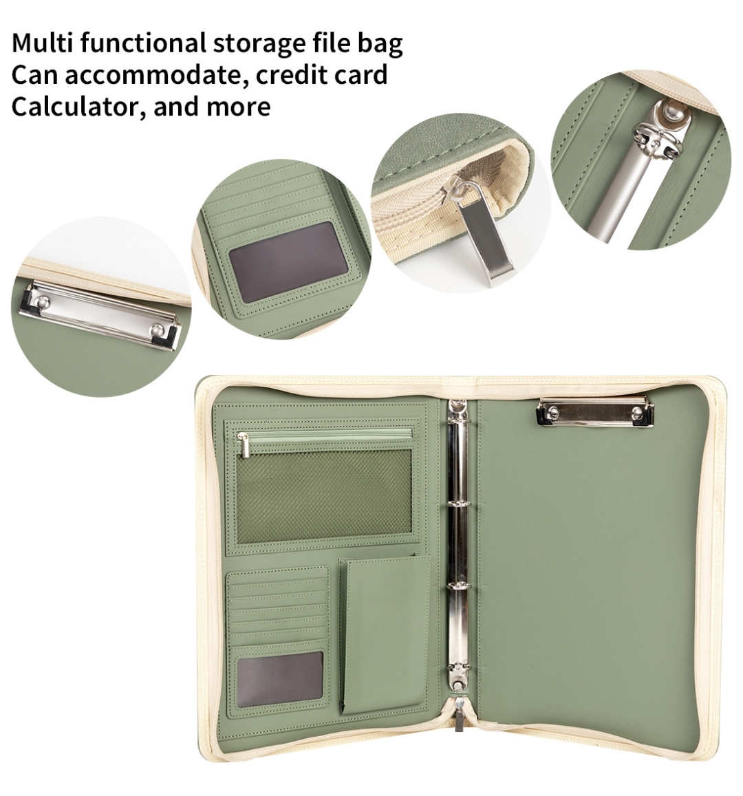 New A4 Zippered Padfolio Folde - Leather Work Folder recension och pris