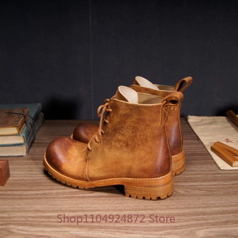 Handmade Retro Desert Boots Me - Leather Work Western recension och pris