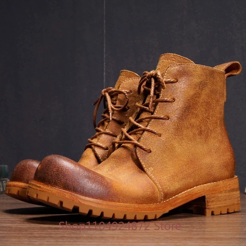 Handmade Retro Desert Boots Me - Leather Work Western recension och pris