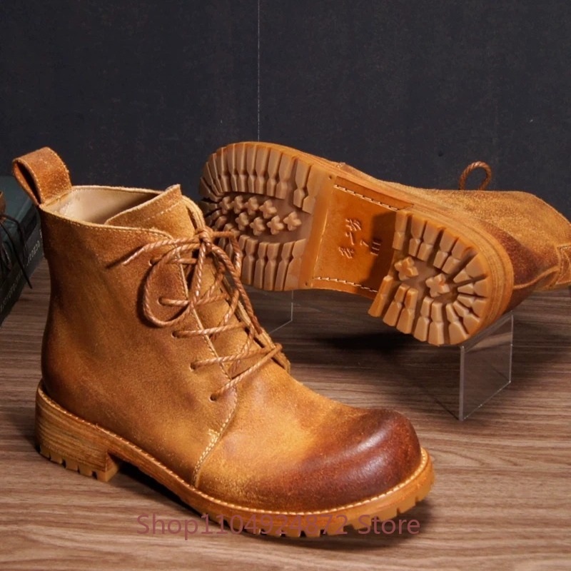 Handmade Retro Desert Boots Me - Leather Work Western recension och pris