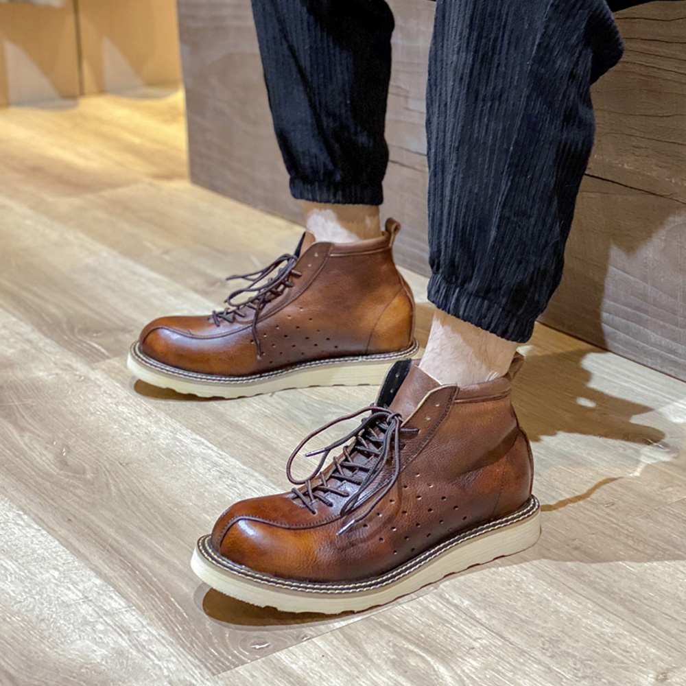 Men's Genuine Leather Hollow O - Leather Work Western recension och pris