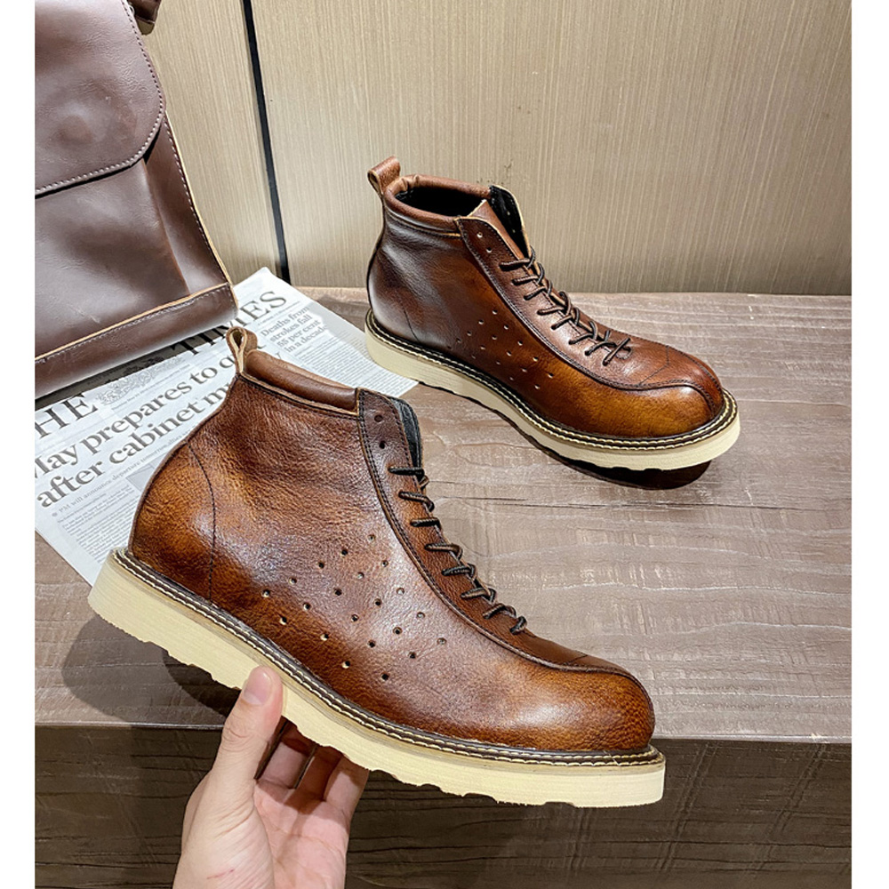 Men's Genuine Leather Hollow O - Leather Work Western recension och pris