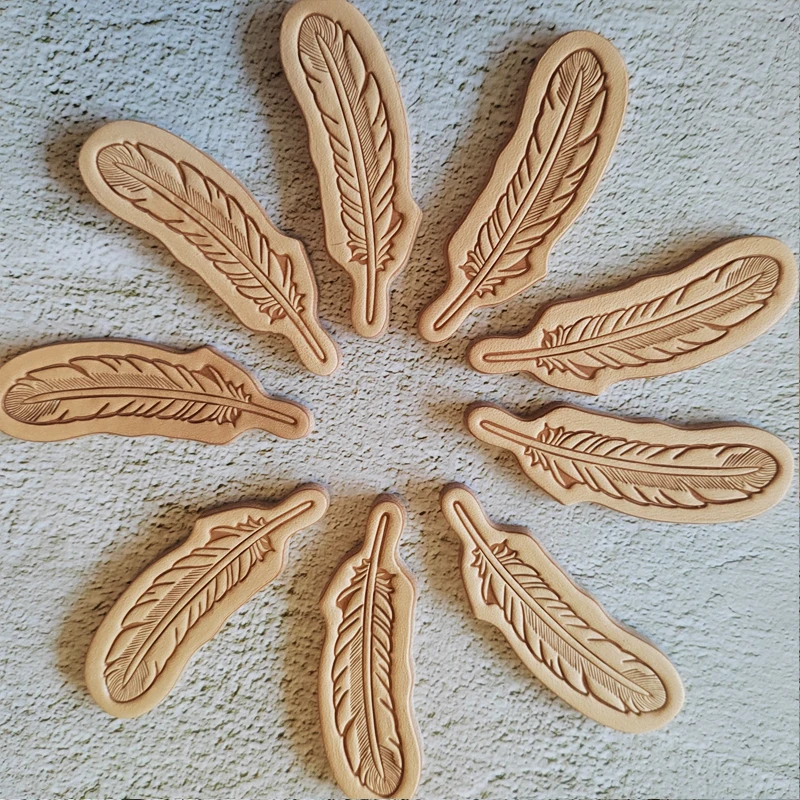 Feather Shape Brass Stamp Cutt - Leather Stamp Set recension och pris