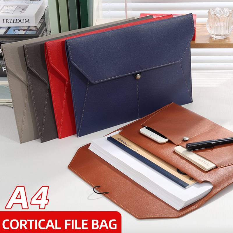 A4 Business Leather File Bag M - Leather Work Folder recension och pris