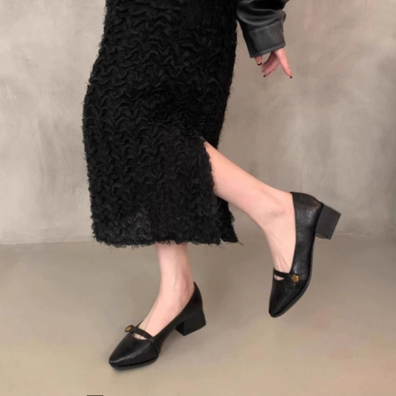 French Vintage Chunky Heel Mar - Leatherwork In French recension och pris