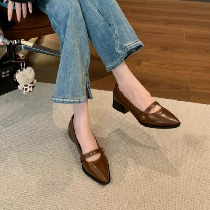 French Vintage Chunky Heel Mar - Leatherwork In French recension och pris