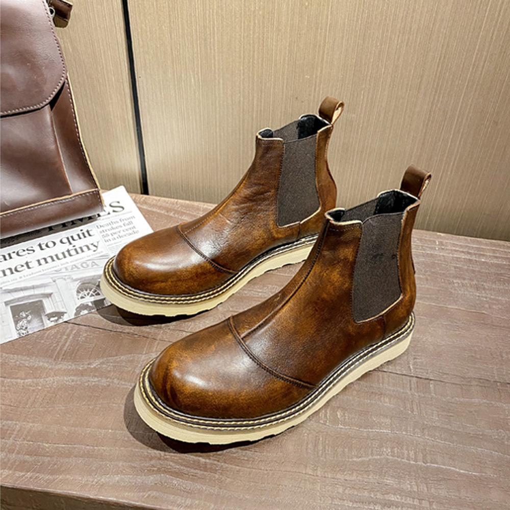 Retro Men's Genuine Leather Ch - Leather Work Western recension och pris
