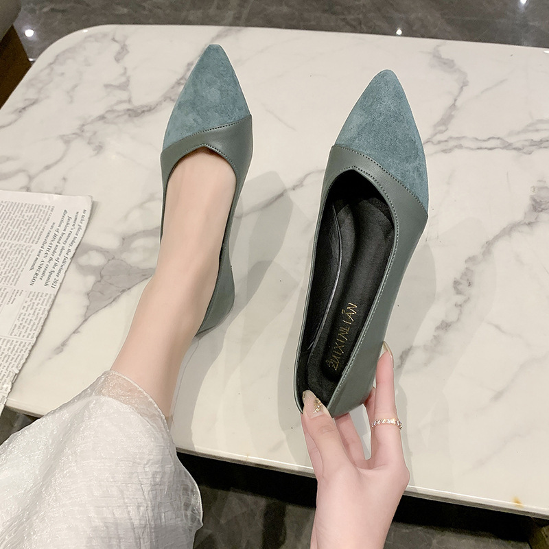 Flat black leather shoes for w - Leather Work Heels recension och pris