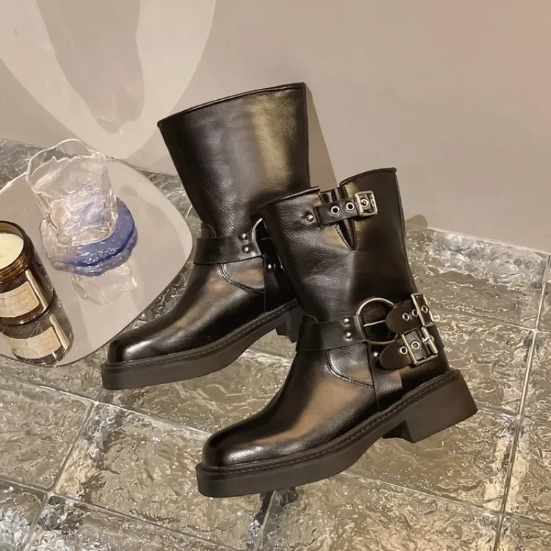 Women's Ankle Boots Autumn Wor - Leather Work Western recension och pris
