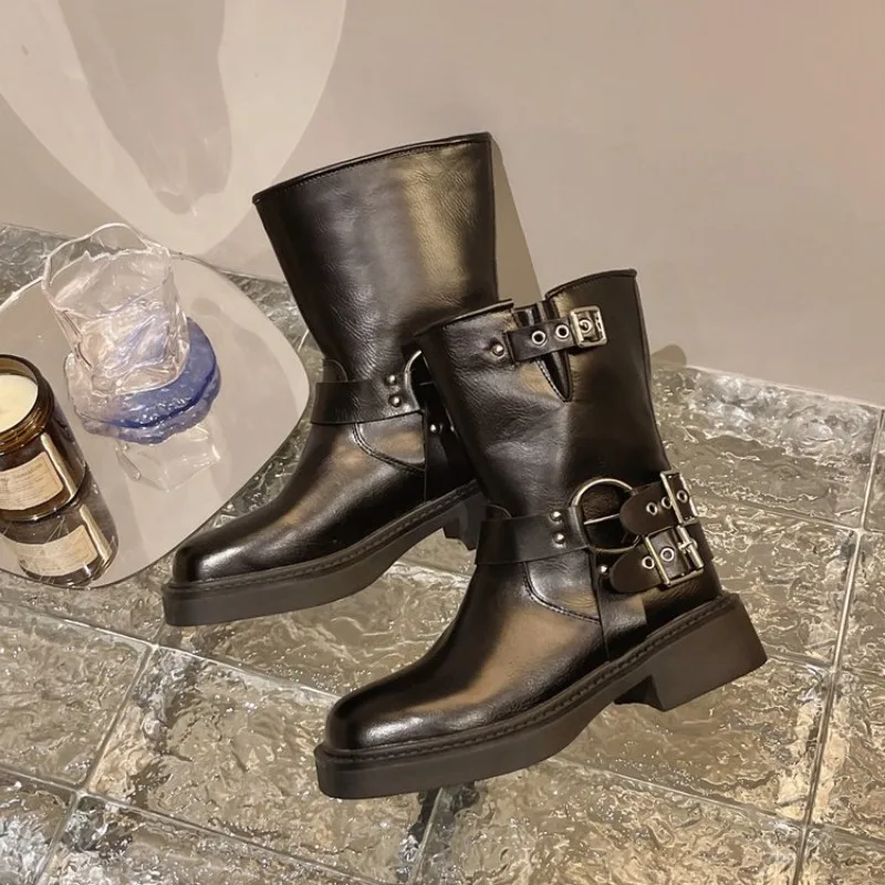 Women's Ankle Boots Autumn Wor - Leather Work Western recension och pris