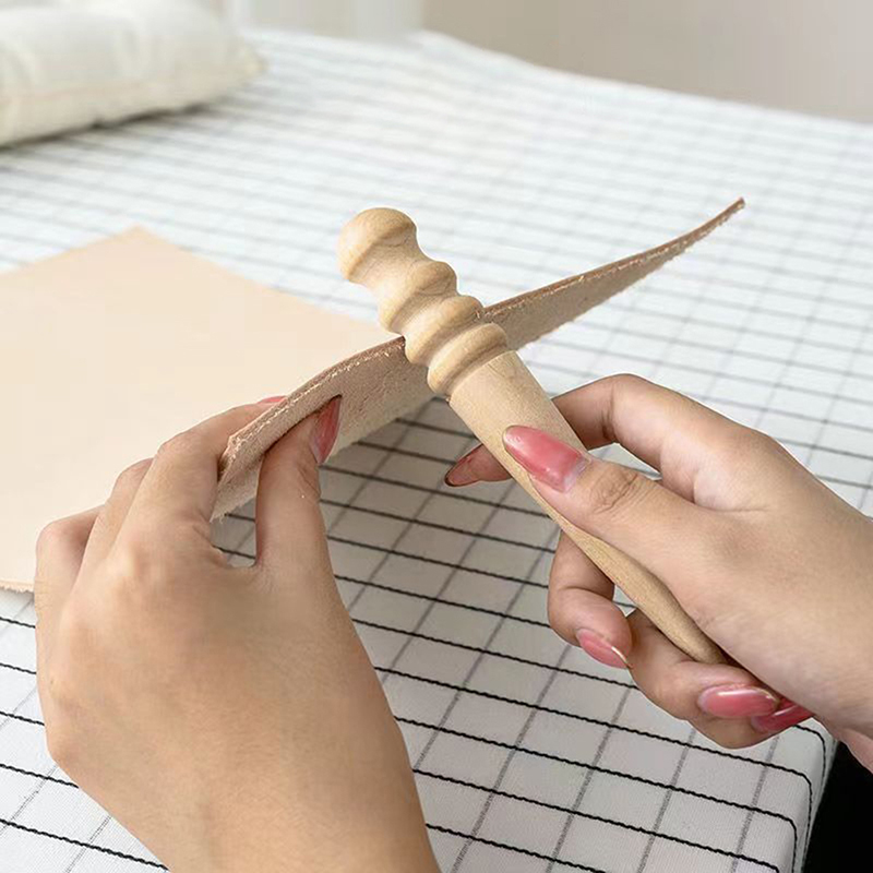 1PC Wood Leather Solid Wood Ro - Leatherwork Craft recension och pris