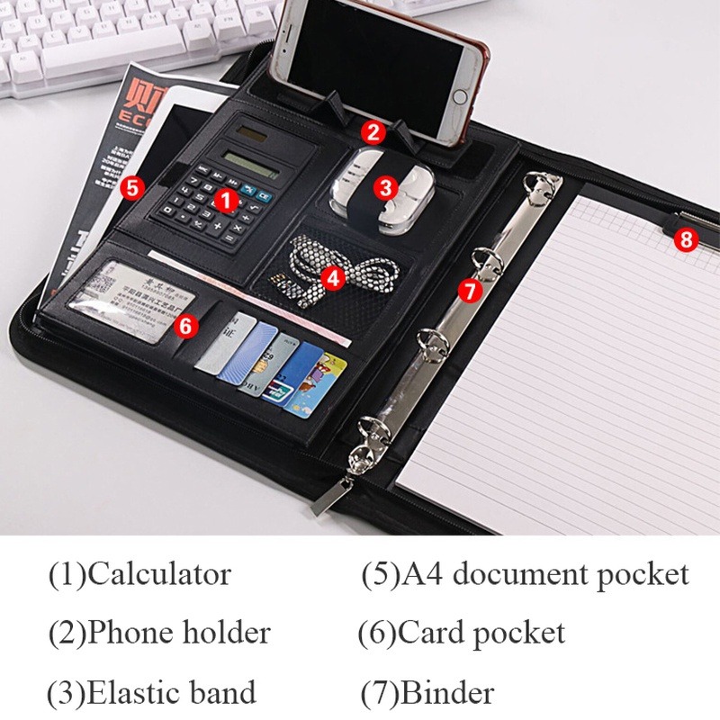 1Pc A4 PU Leather Zipper File  - Leather Work Folder recension och pris