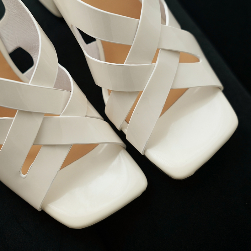 Women's new summer genuine lea - Leather Work Heels recension och pris