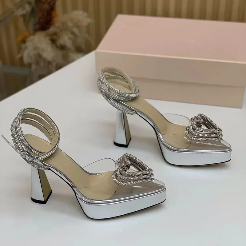 Platform Crystal Love Decorati - Leather Work Heels recension och pris
